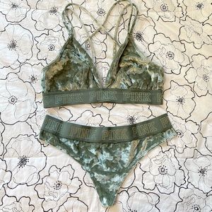 Victoria’s Secret PINK Green Bra and Panty Set